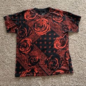 Men Fashion Tee w/ Roses